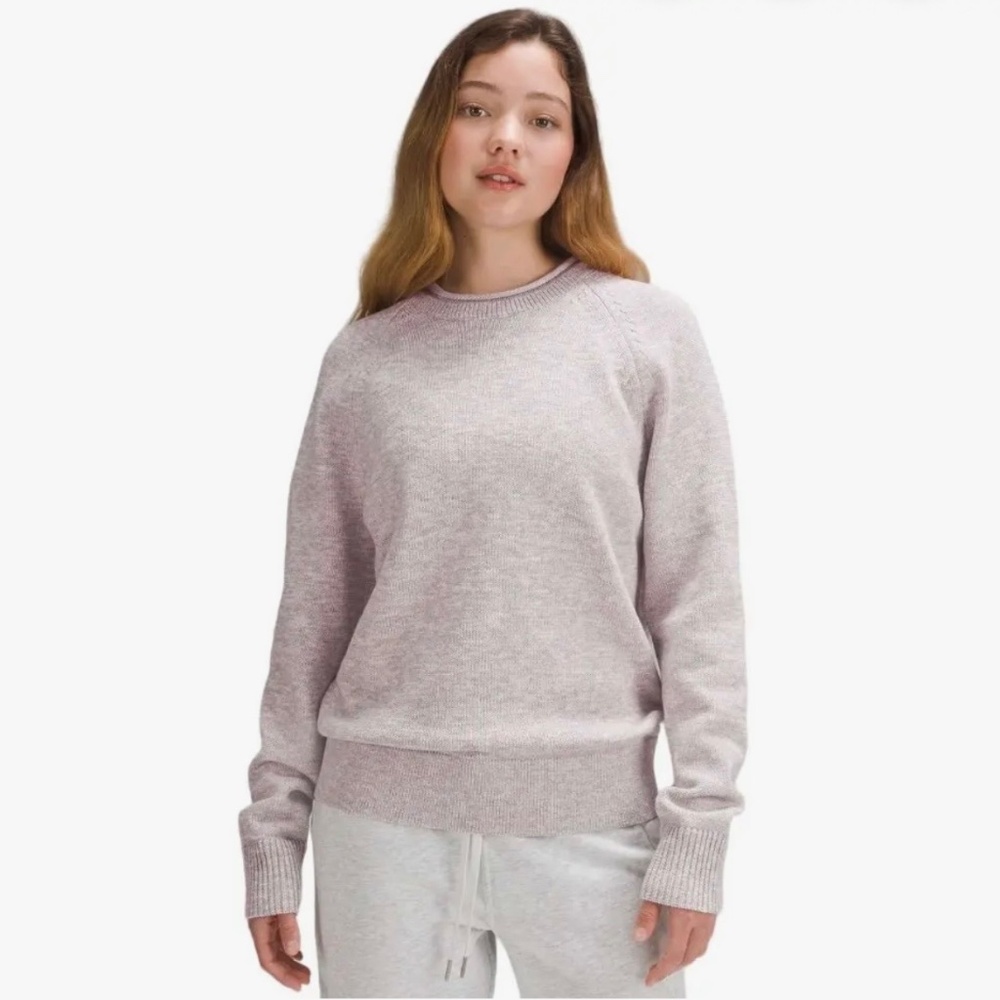 ***NEW*** Lululemon Boxy Cotton-Blend Sweater Size S, Bone/Nati/RRVV